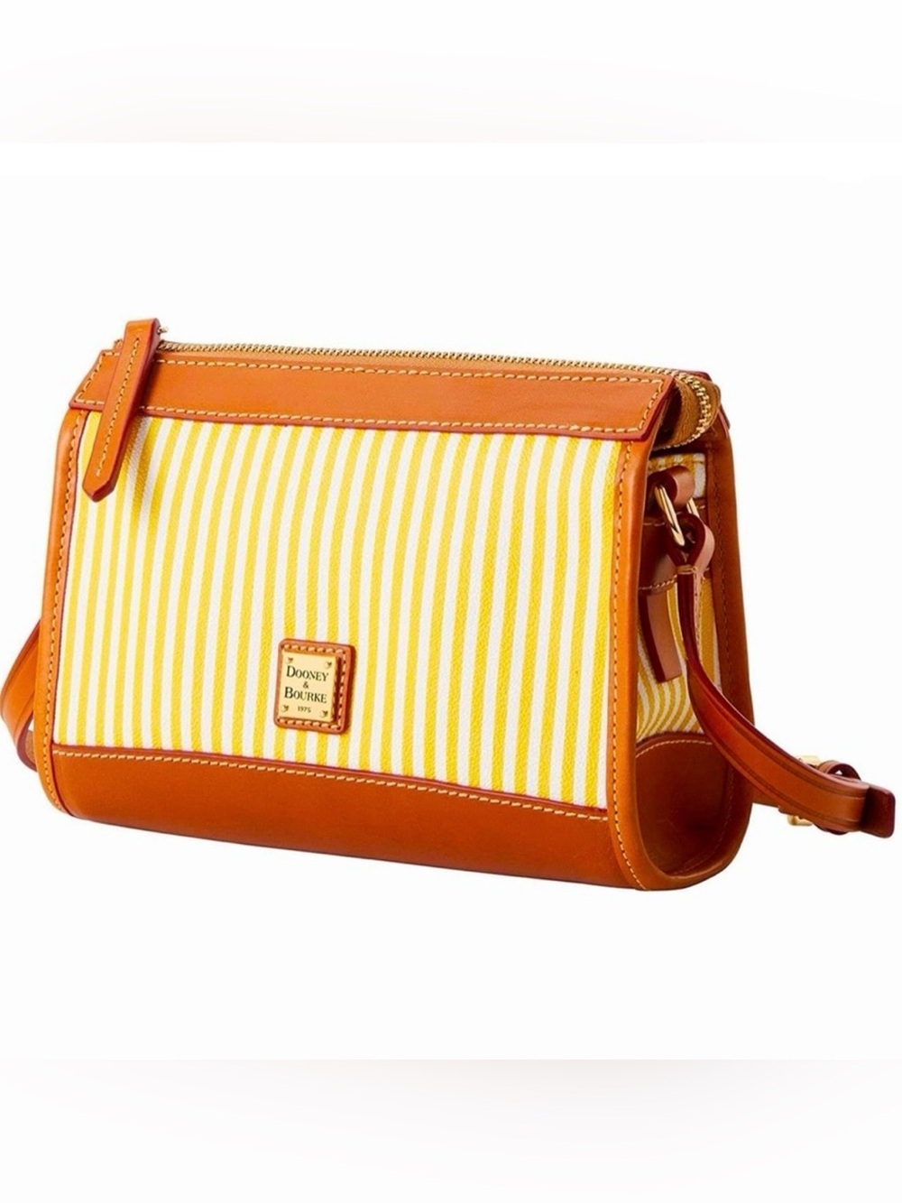 Dooney & Bourke NWT Yellow Stripped Zip Crossbody Bag